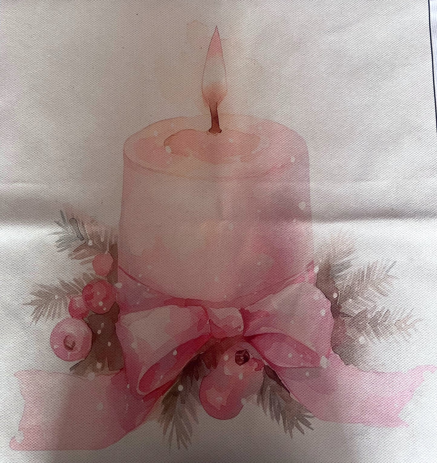 Natale in Rosa - La candela con nastro
