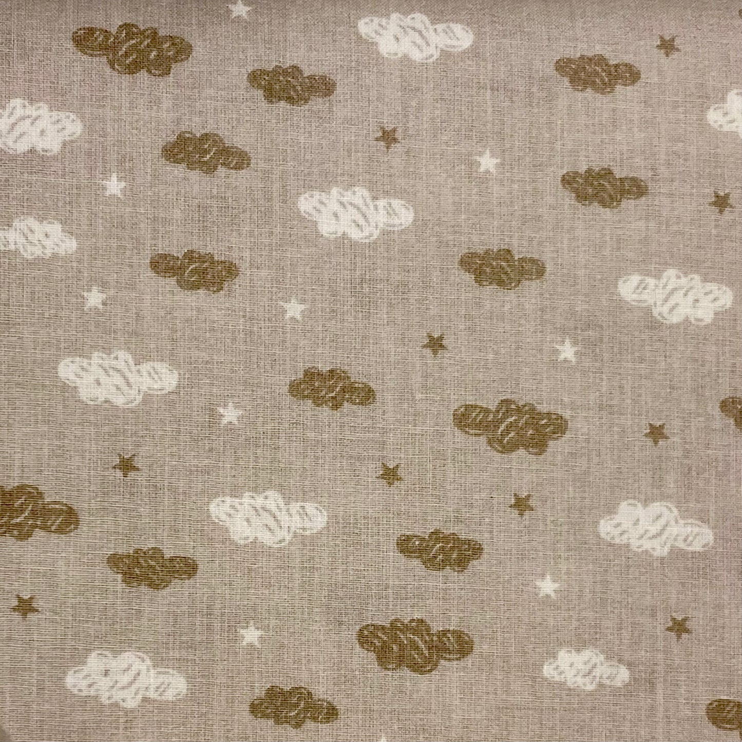 cotone stampato nouvelle - nuvolette in beige 6,50 mq