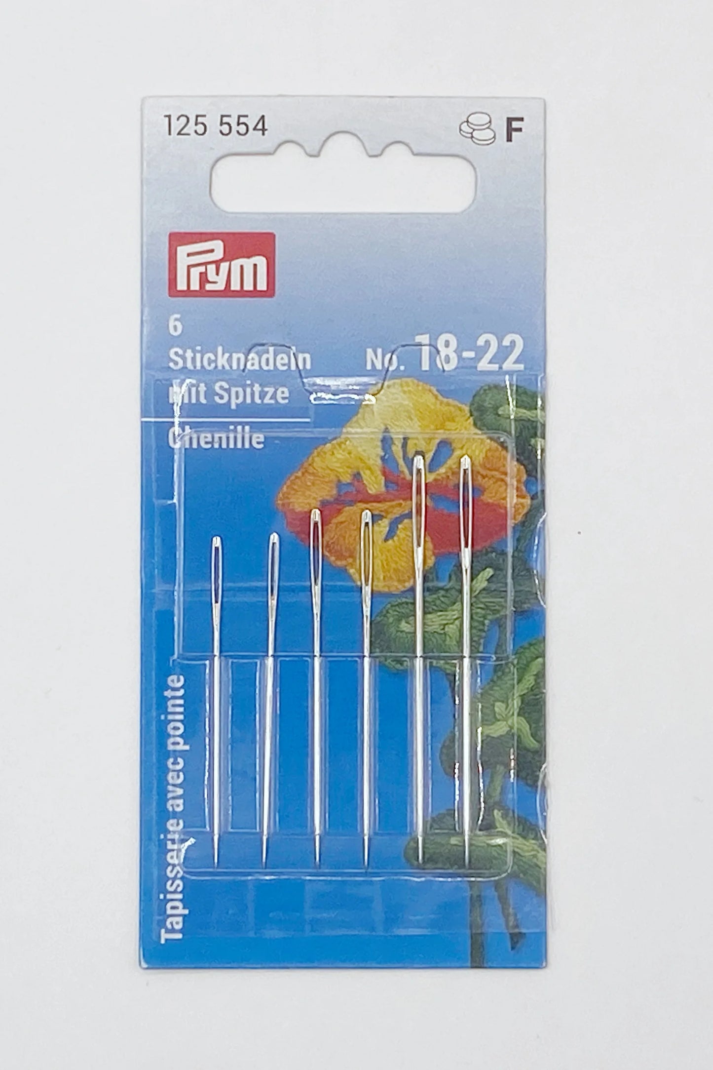 Aghi da ricamo con con punta affilata n.18-22 - 6 pz - 100% Acciaio