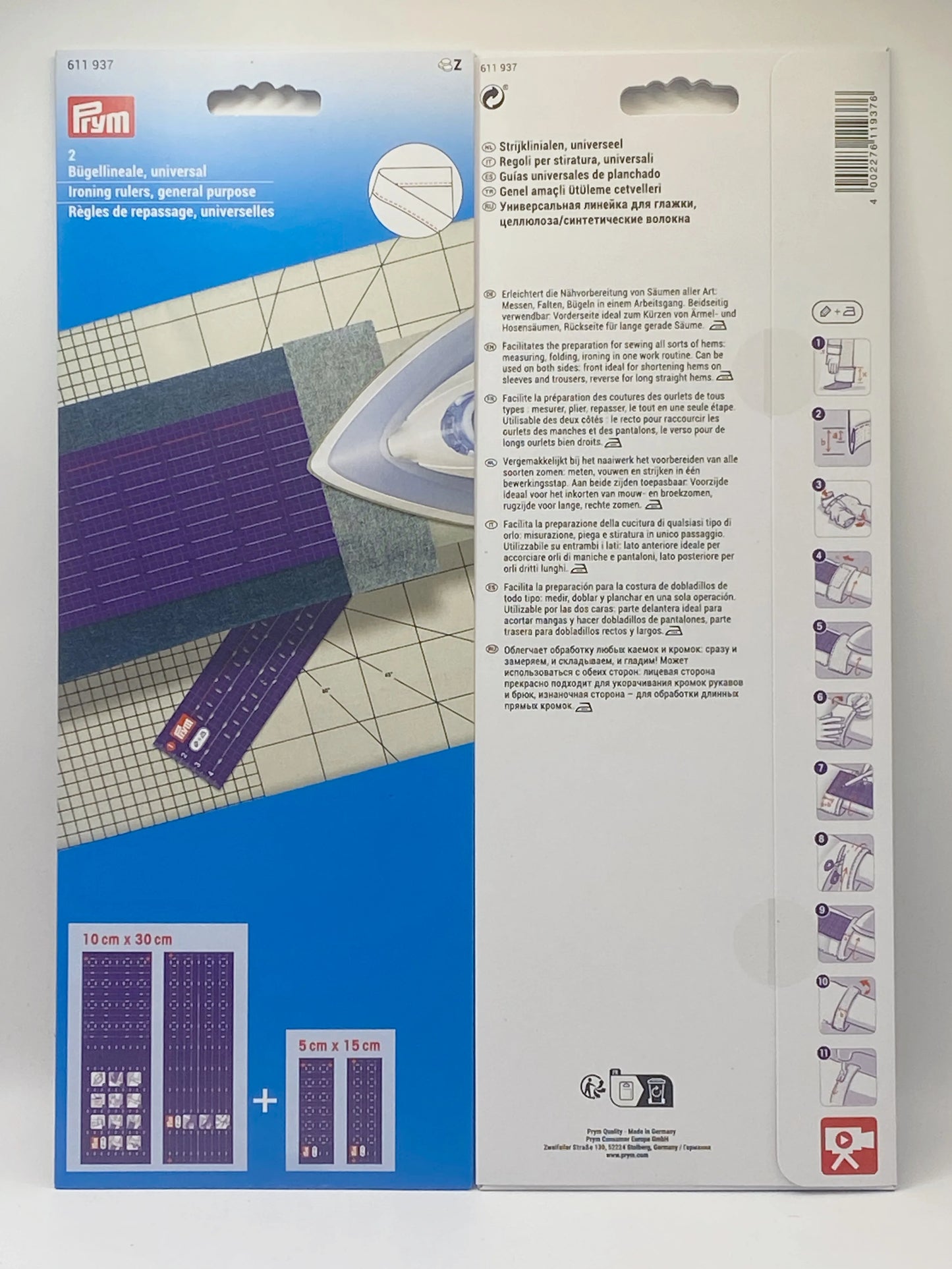 Righello da stiro universale Prym – Misura: 10x30 e 5x15 cm