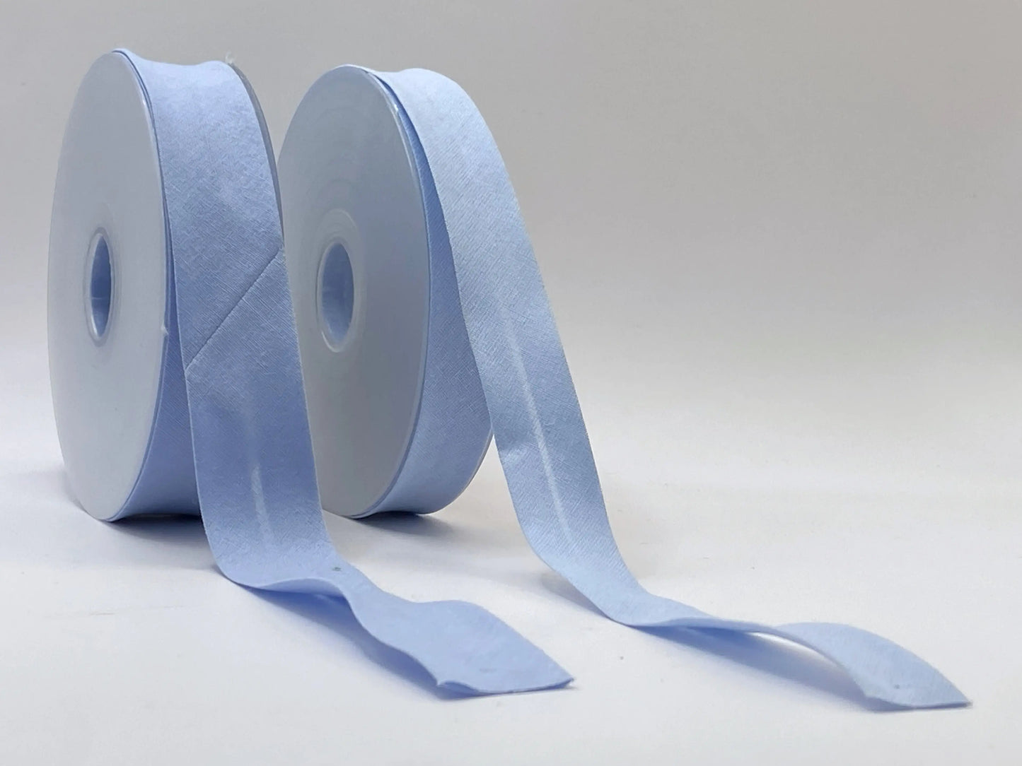 Nastro in sbieco azzurro di cotone 25mm/20mm - 100% cotone