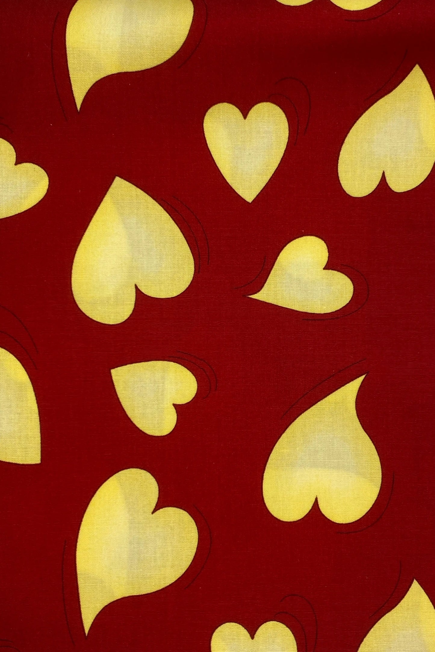 Tessuto Americano Robert Kaufam rosso con cuori 100% cotone h 110 - 18,00€/mt