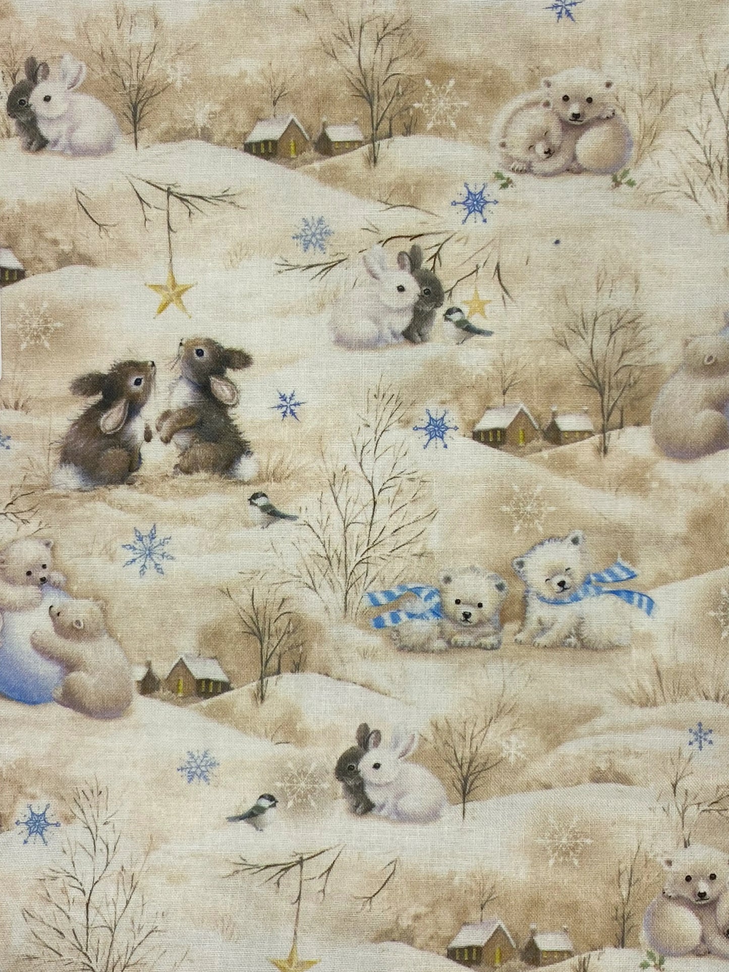 Tessuto Americano collezione Sarah Summers Conigli e Orsetti 100% cotone h 110 - € 18,00/mt