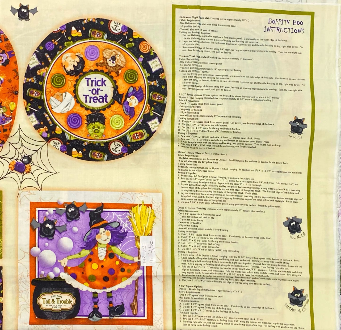 Tessuto Americano Boppity boo di Kelly Mueller. Pannello 100 % cotone - 60 x 110h