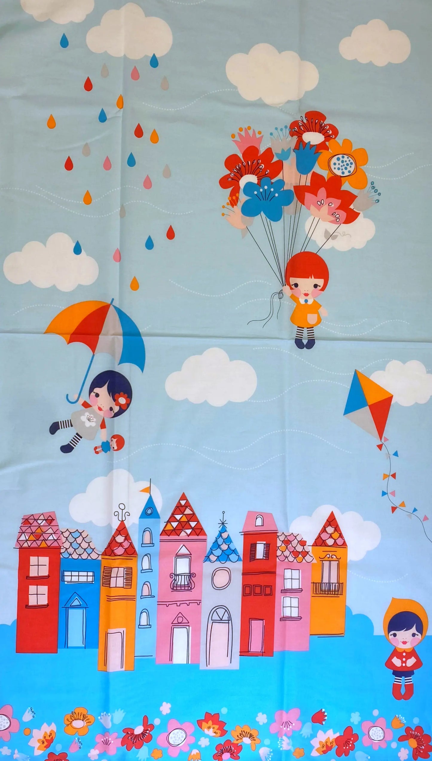 Tessuto Whatever the Weather. Pannello 100% cotone - 60 x 110h
