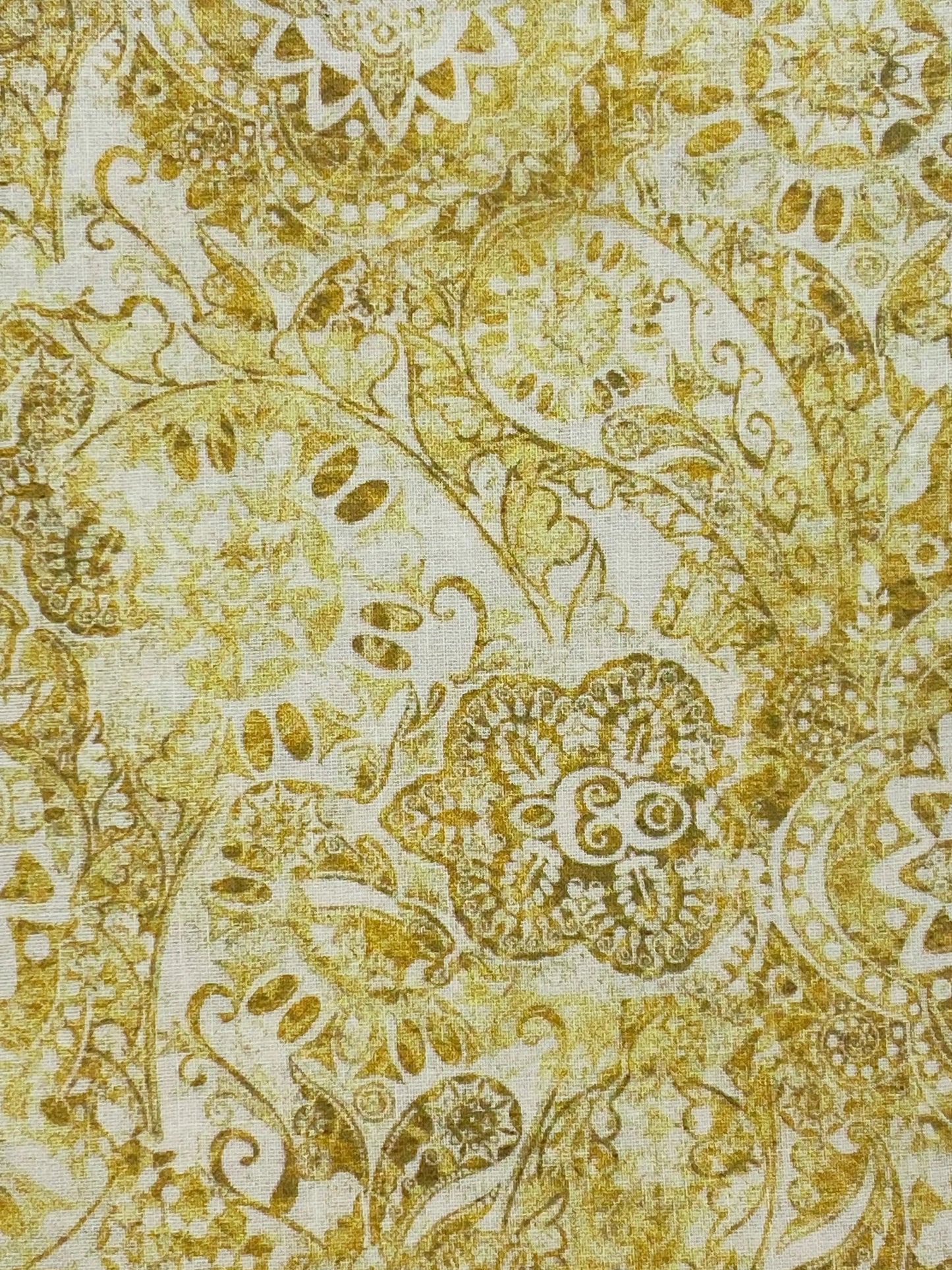 Tessuto Americano Dan Morris della QT Fabrics oro floreale, 100% cotone h 110 - 18,00€/mt