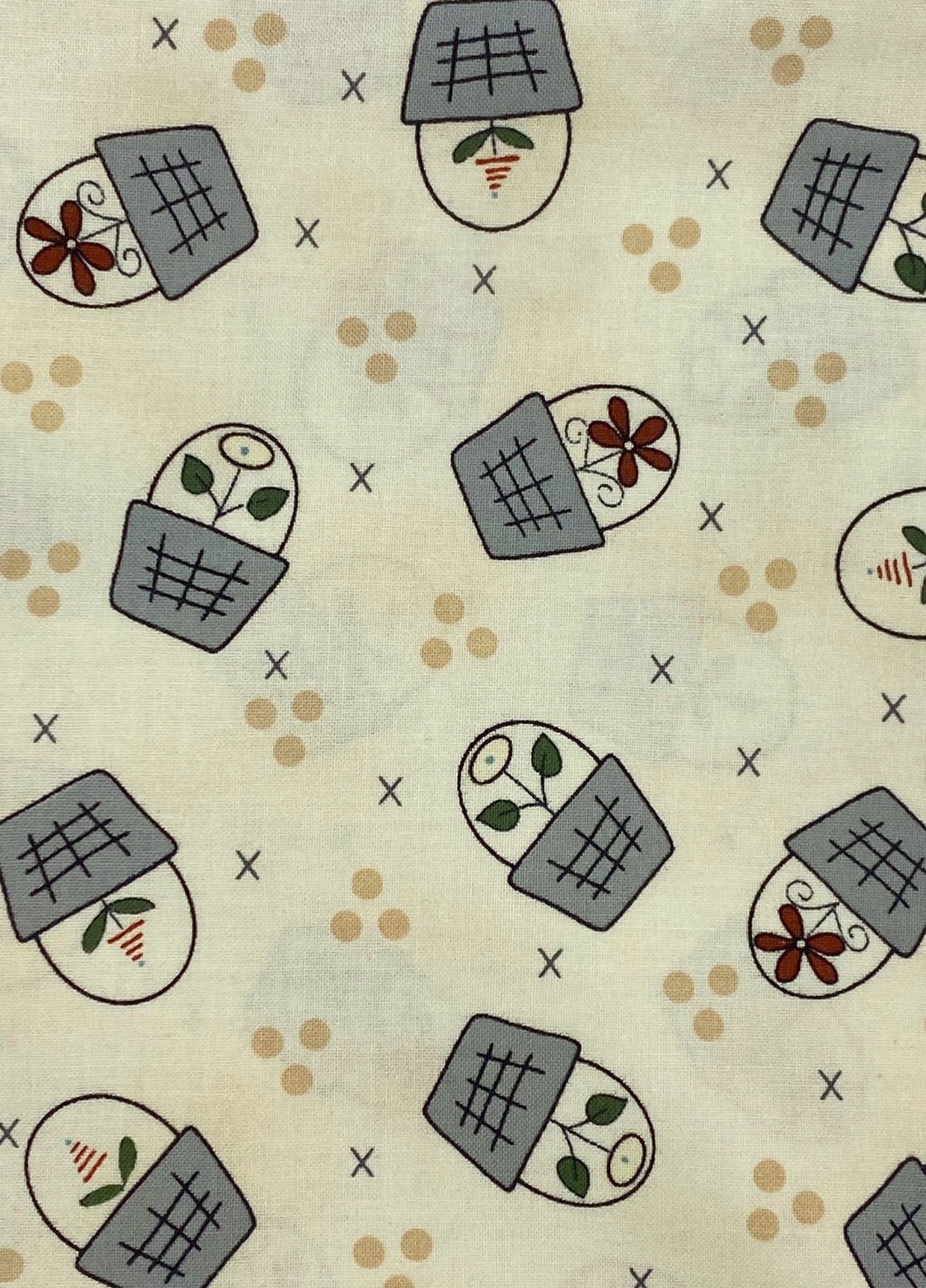 Tessuto Americano Basket in bloom 100% Cotone h 110 - 18,00€/mt