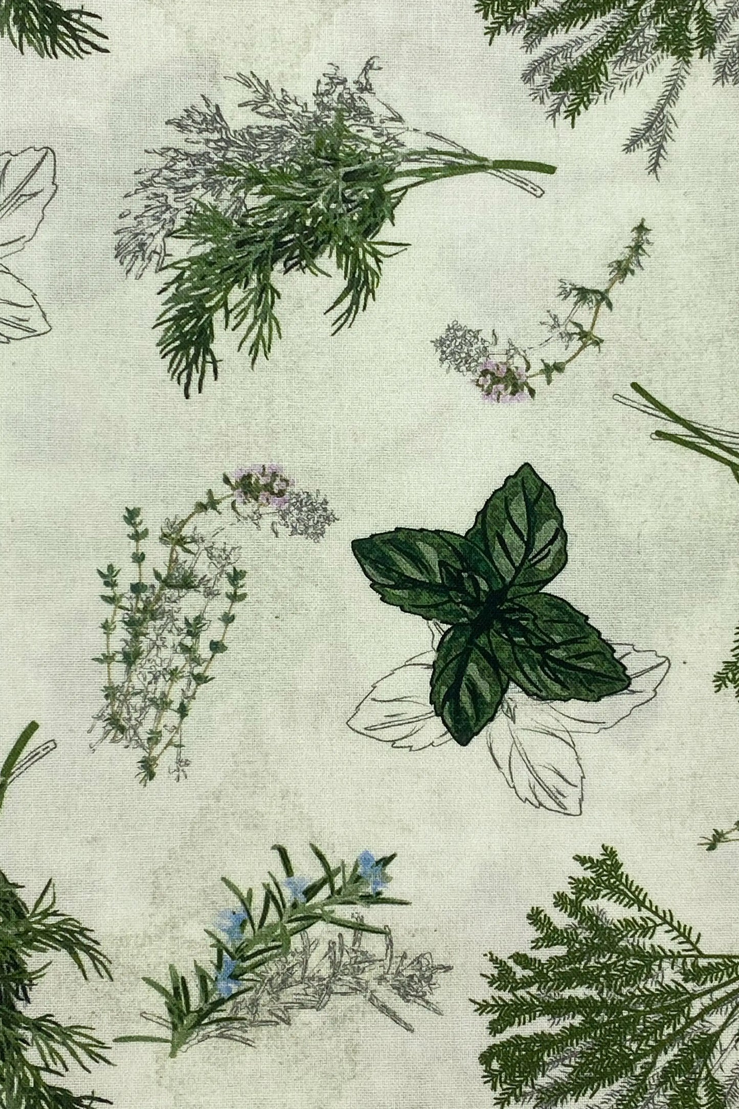 Tessuto Americano Herbs and Flowers 100% cotone h 110 - 18,00€/mt