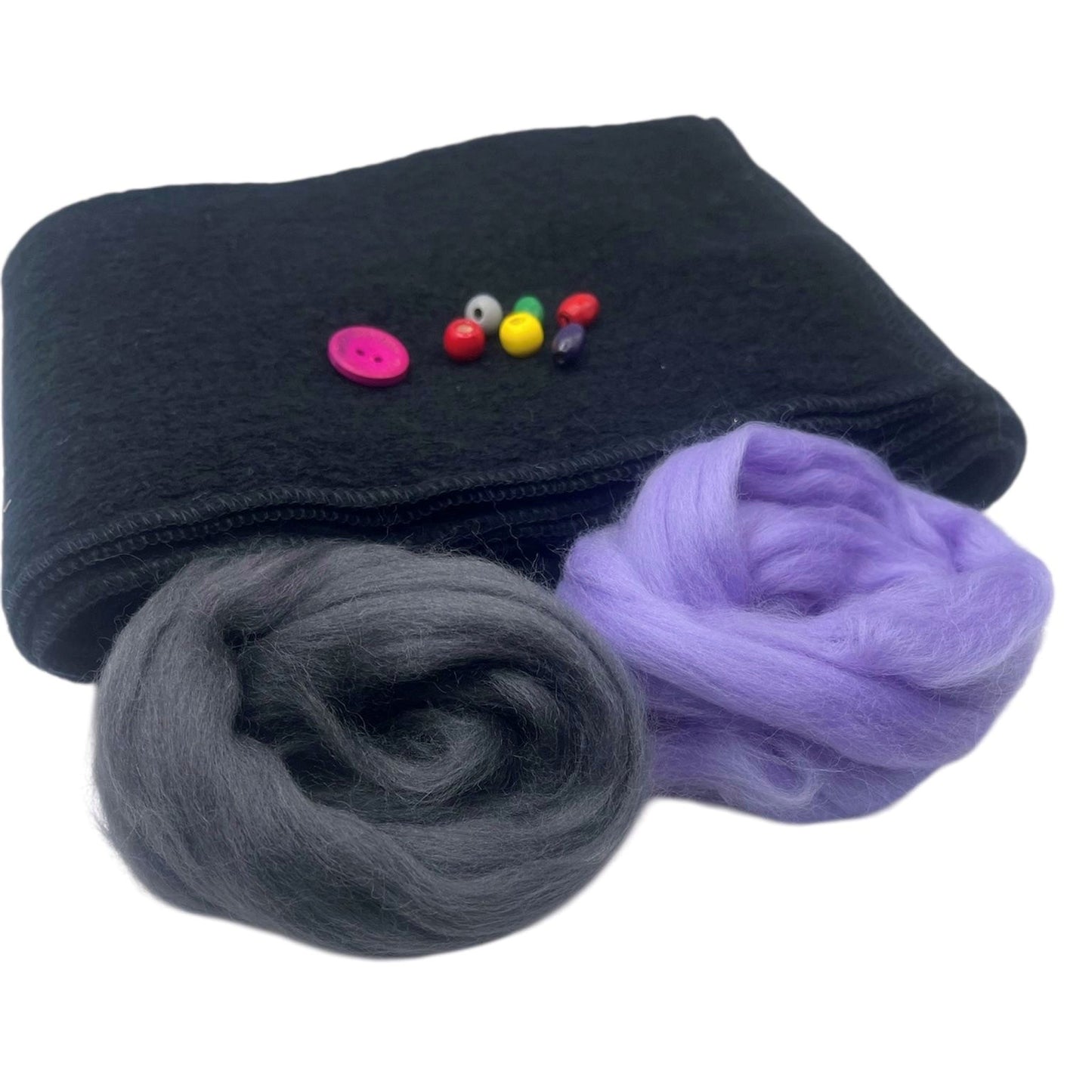 kit sciarpa - mantella in lana cotta blue notte