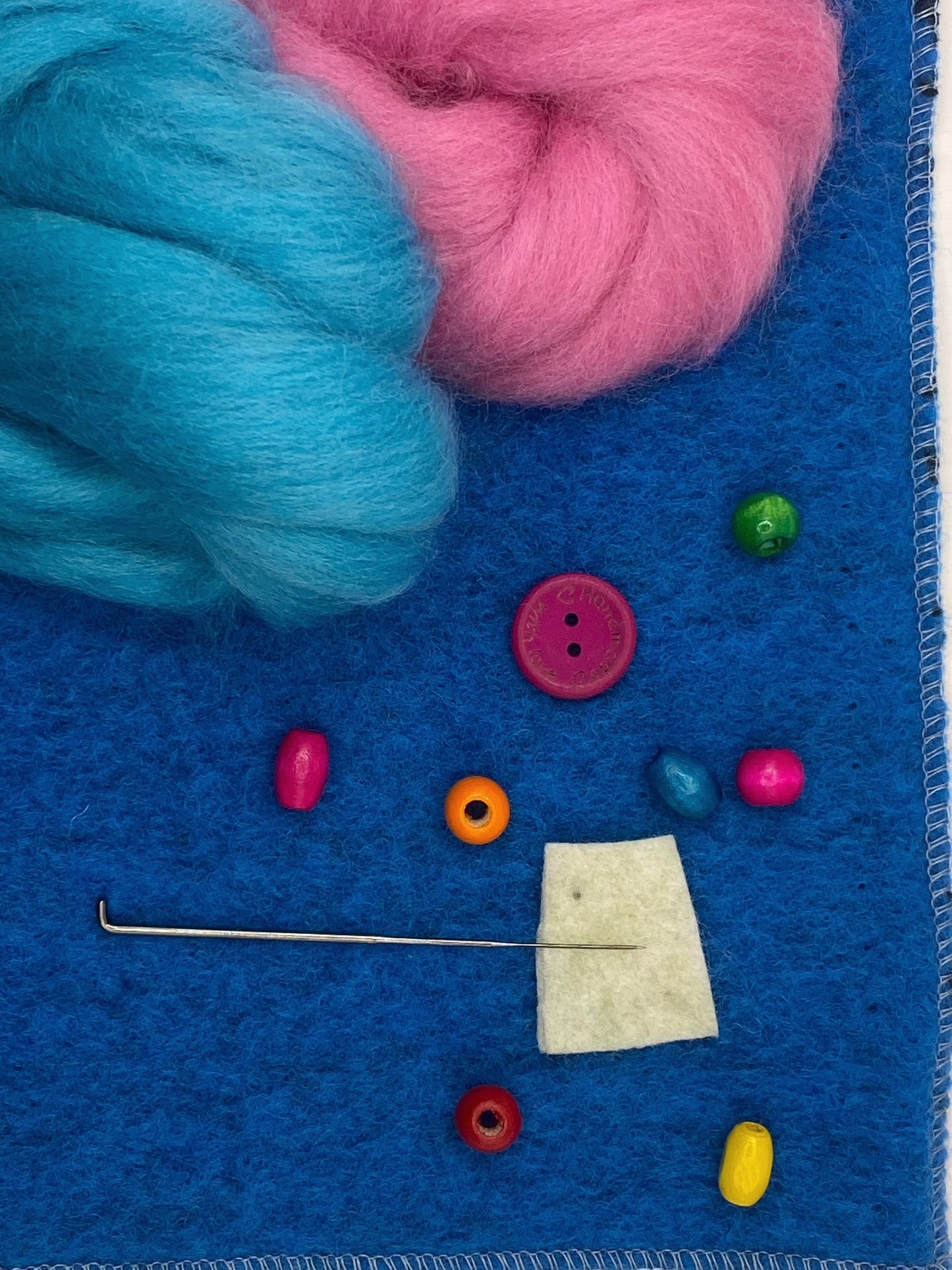 kit sciarpa - mantella in lana cotta cobalto#2