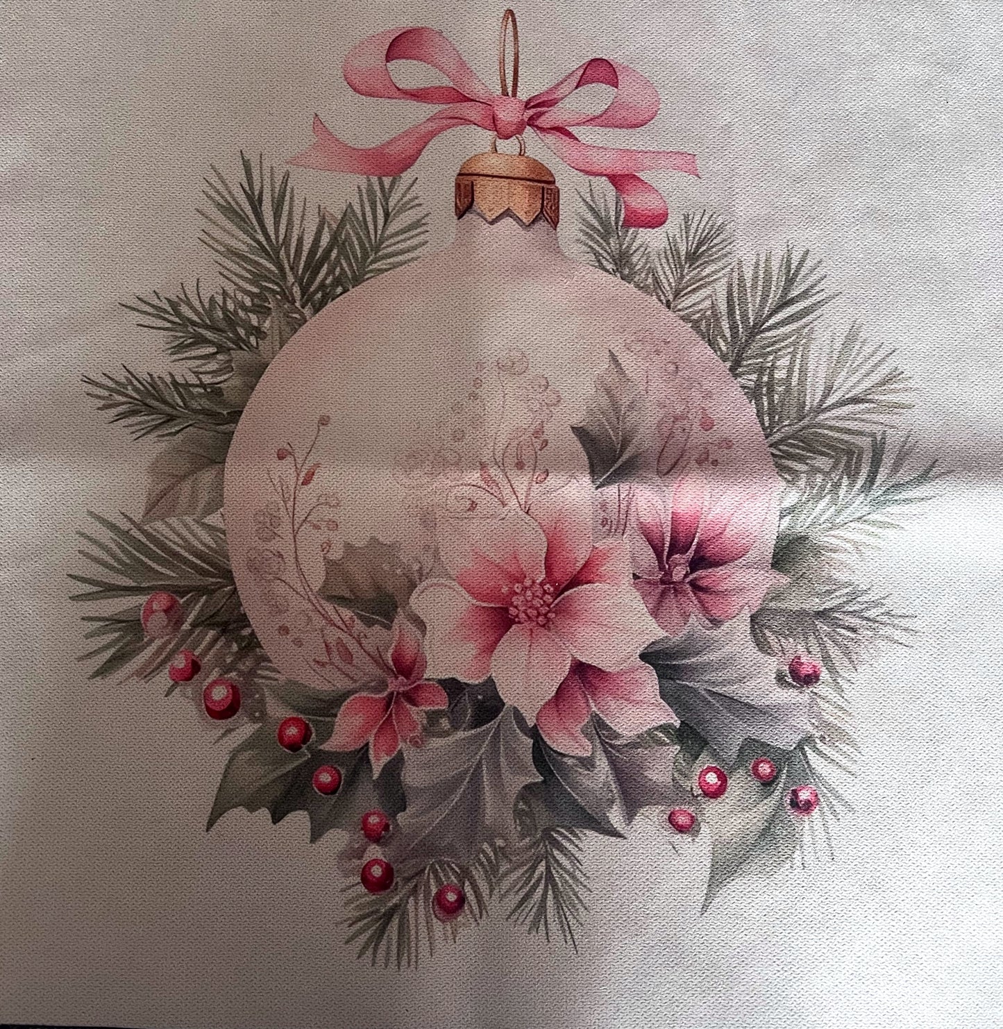 Natale in Rosa - La pallina con agrifoglio e fiori (media)