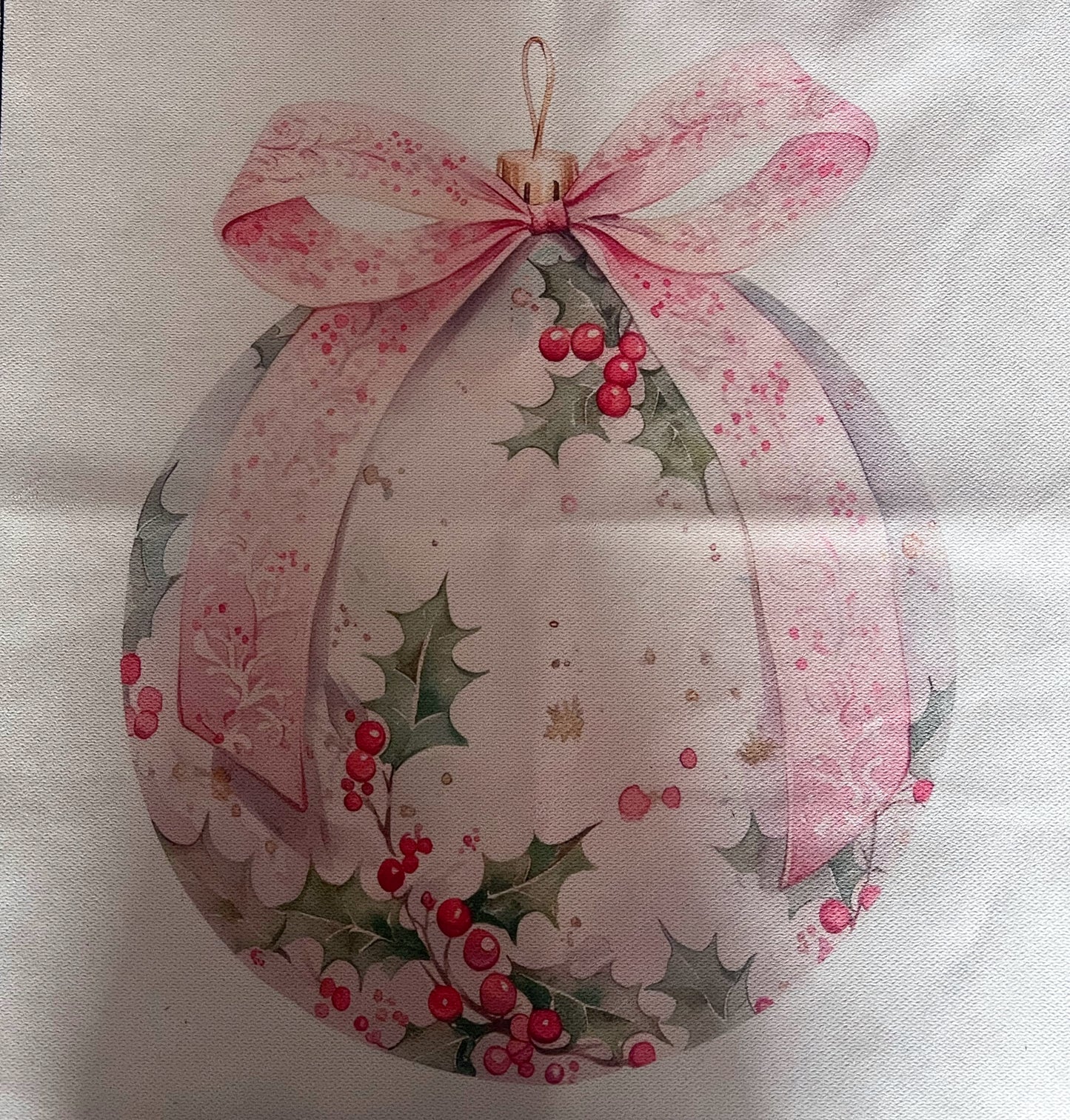 Natale in Rosa - La pallina con agrifoglio (grande)