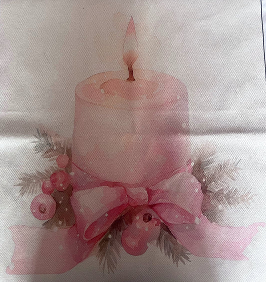 Natale in Rosa - La candela con nastro