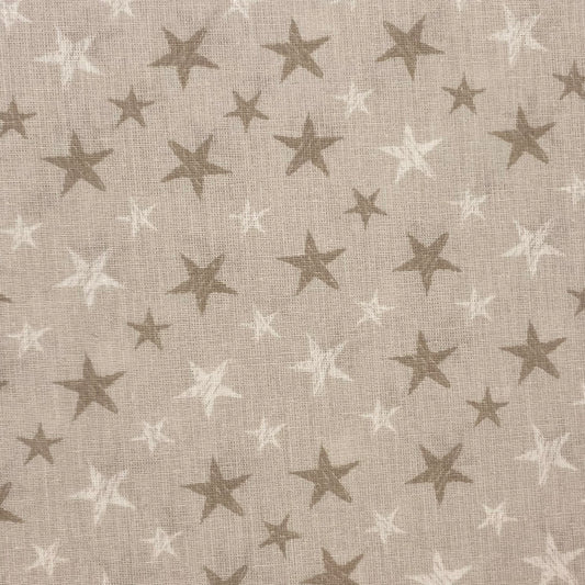 cotone stampato nouvelle - stelle in beige - 6,50 eur mq
