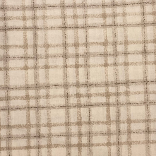 cotone stampato nouvelle - quadrettato beige chiaro - 6,50 eur mq