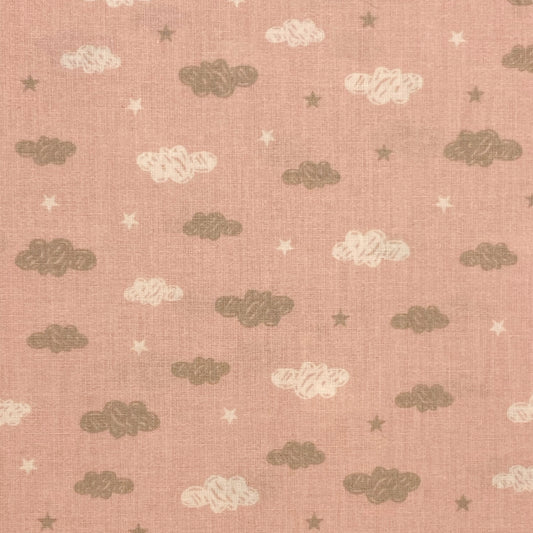 cotone stampato nouvelle - nuvolette in rosa 6,50 eur mq