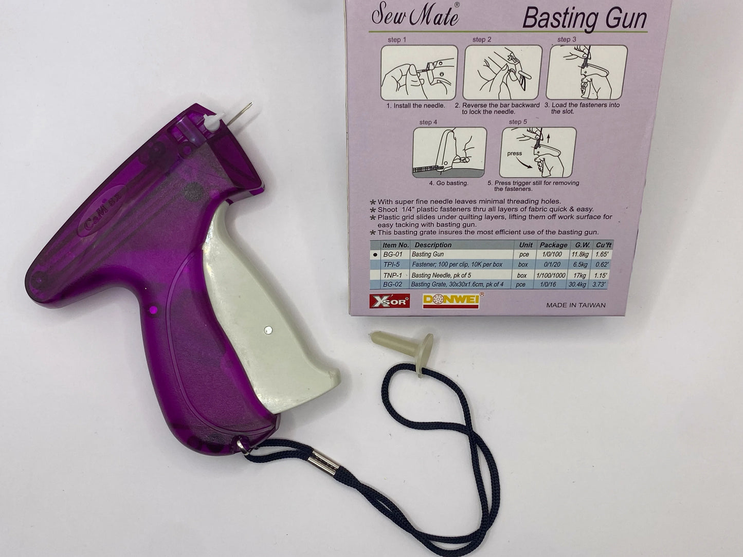 Pistola sparafili per imbastire e per trapuntare