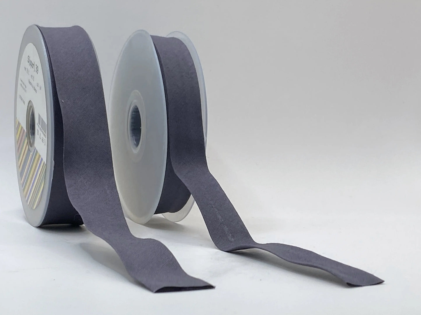 Nastro in sbieco grigio scuro di cotone 25mm/20mm - 100% cotone