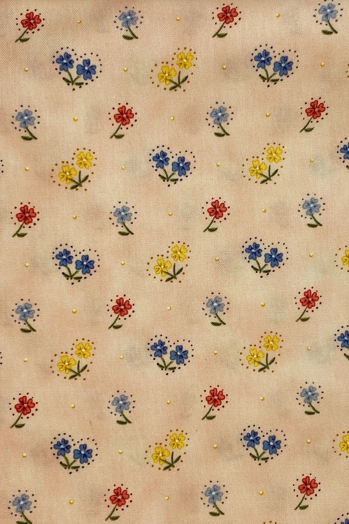Tessuto Americano Kim Bowles rosa con fiorellini 100% cotone h 110 - 16,00€/mt