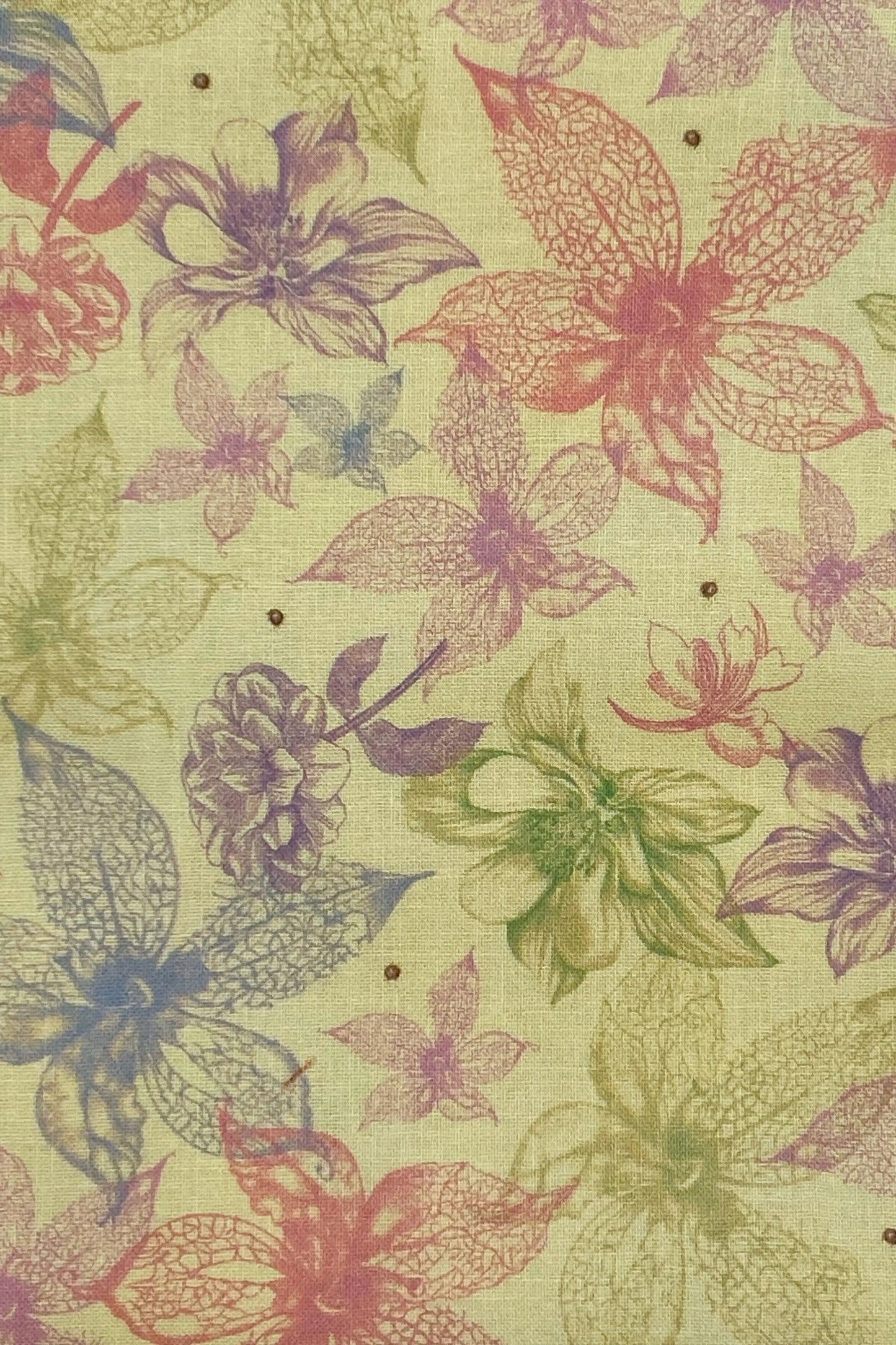 Tessuto Americano Santoro London verde acqua con fiori 100% cotone h 110 - 18,00€/mt