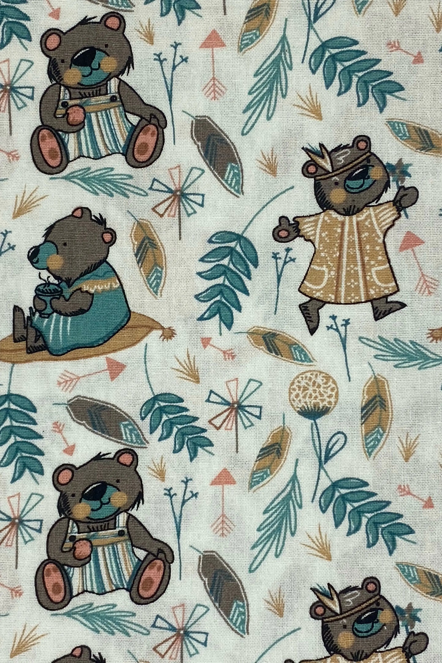 Tessuto in cotone Teddybear picnic 100% cotone h 110 - 16,00€/mt