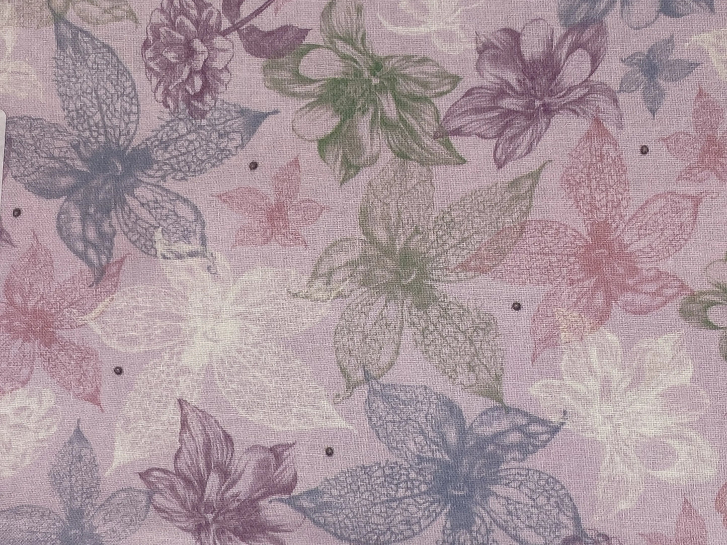 Tessuto Americano Santoro London rosa con fiori 100% cotone h 110 - 18,00€/mt