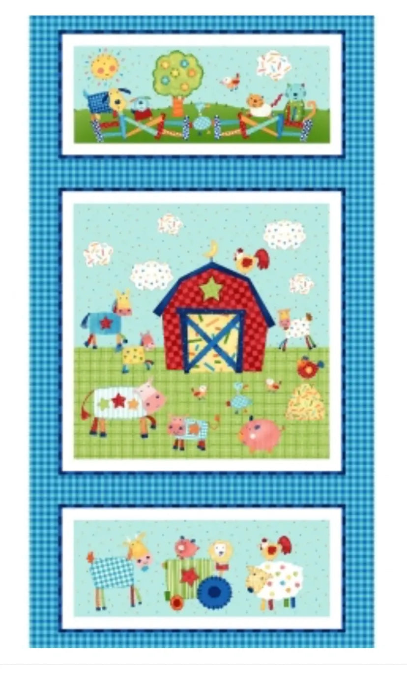 Tessuto Americano Little Red Barn. Pannello 100% cotone - 60 x 110h