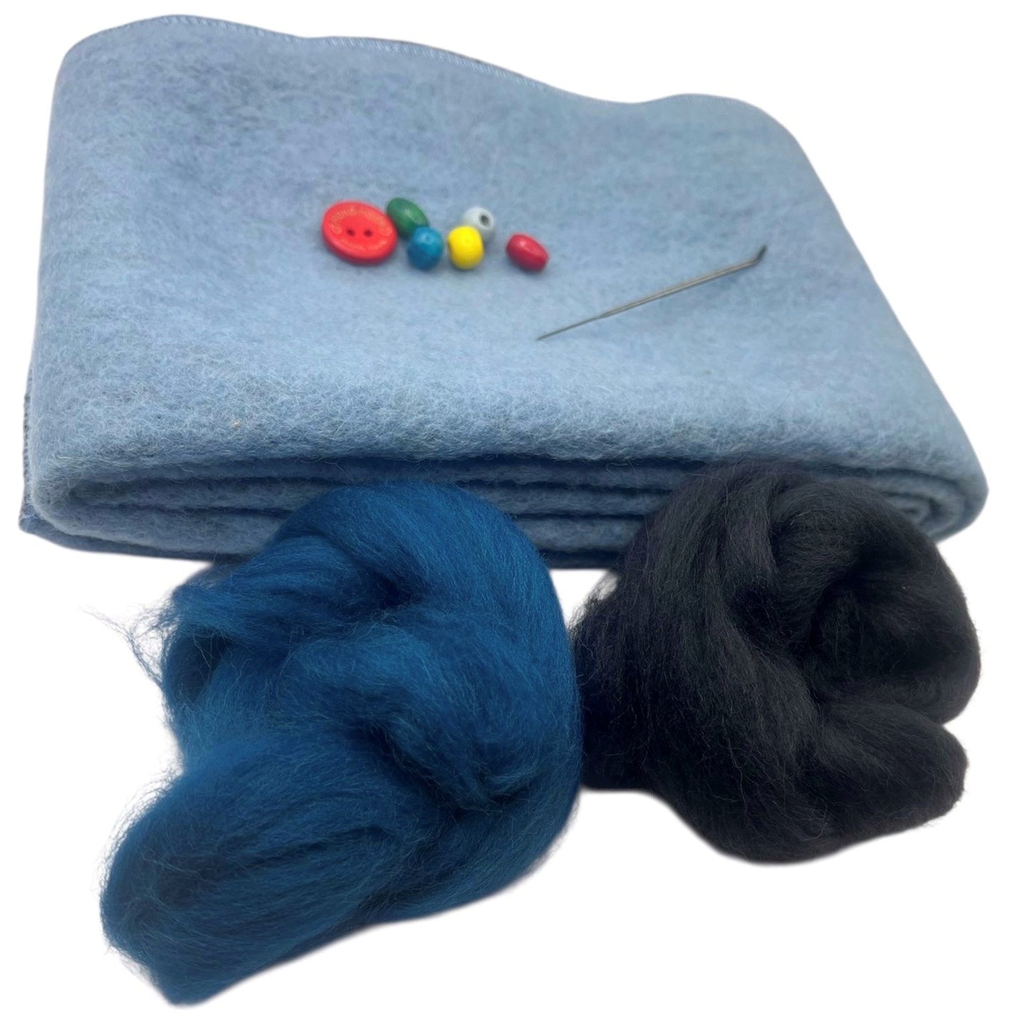 kit sciarpa - mantella in lana cotta azzurro